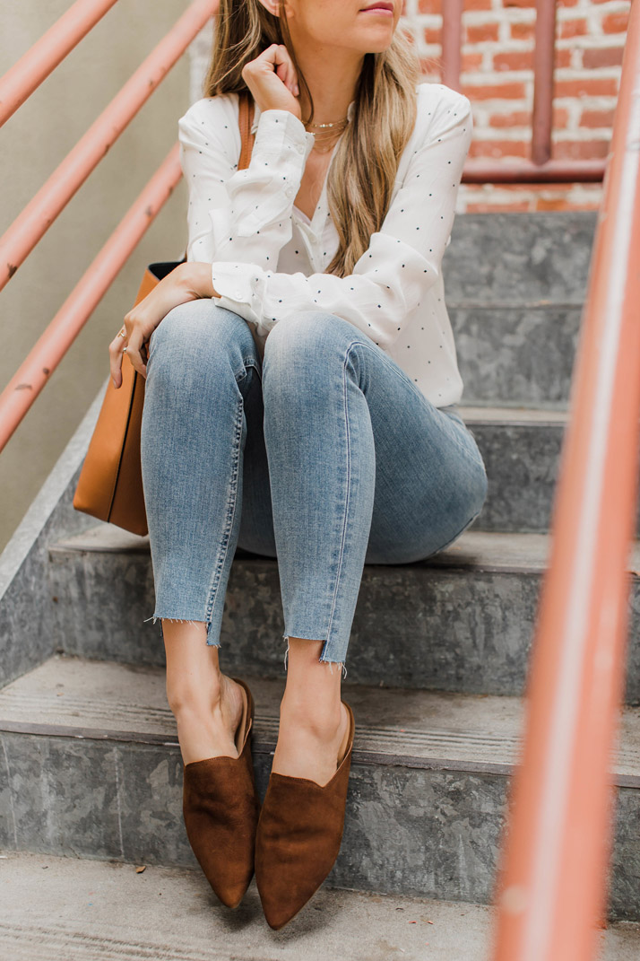 love these suede mules from lucky brand for spring!