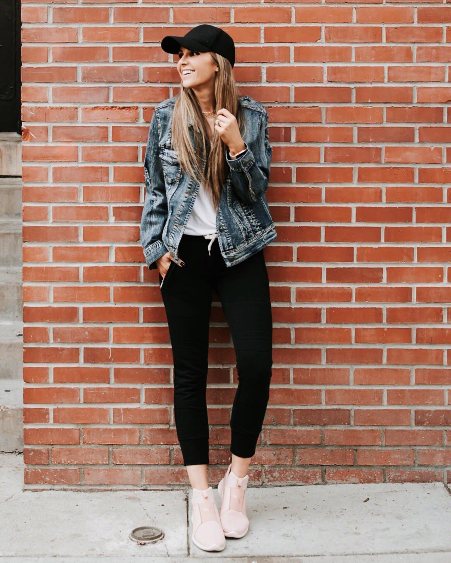 denim jacket and joggers | merricksart.com