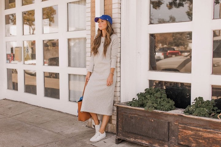 gray midi dress