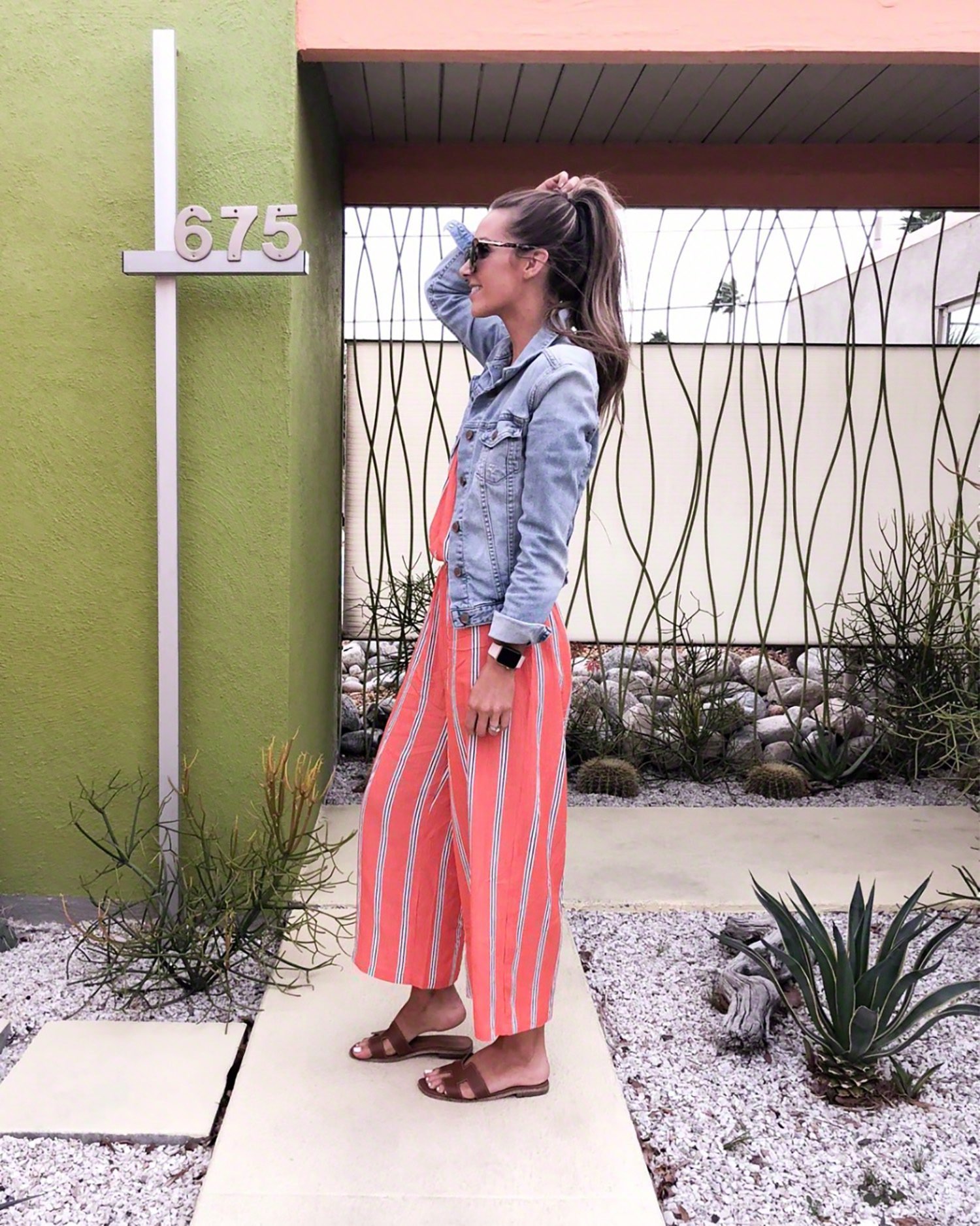 pink striped jumpsuit | merricksart.com
