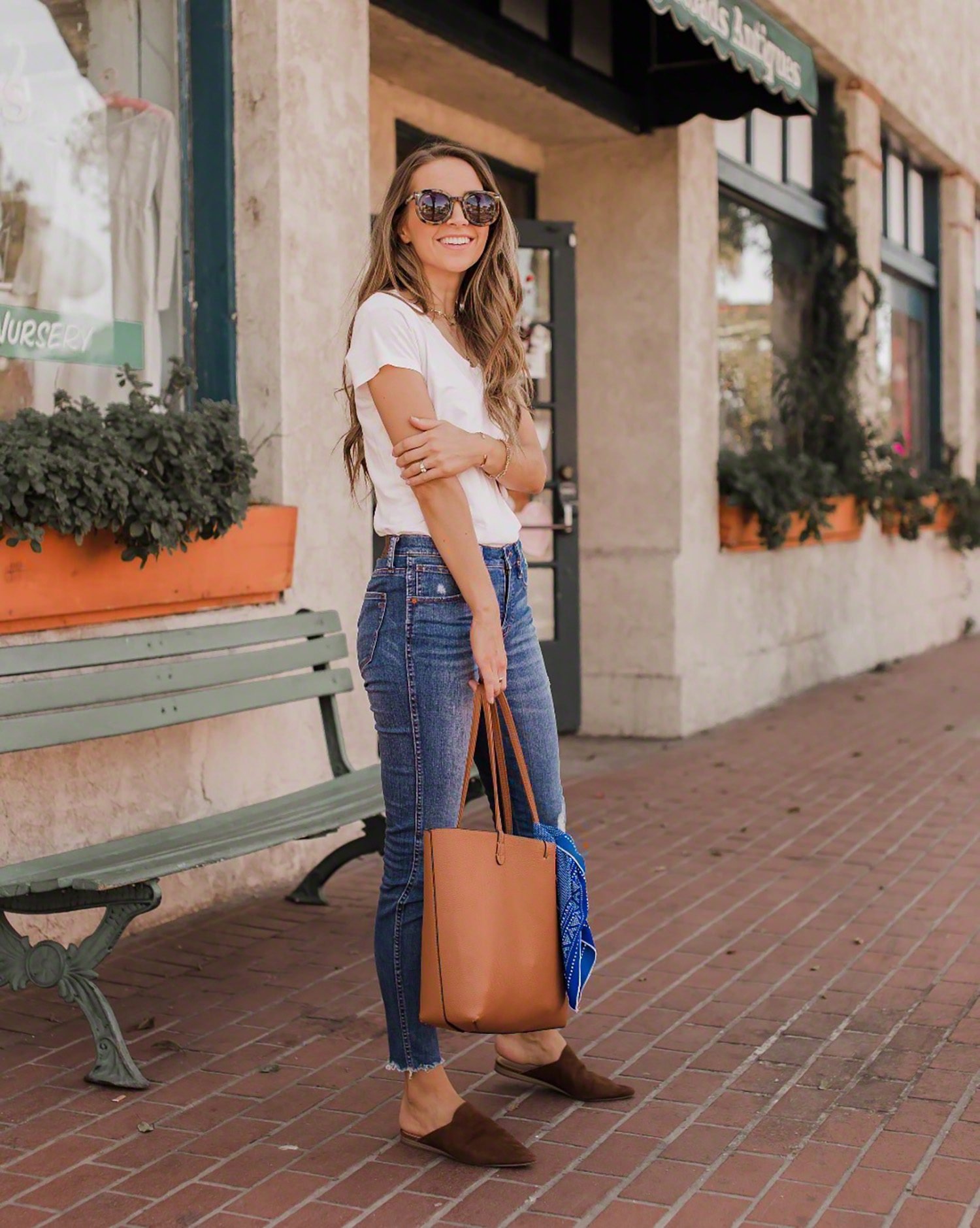 jeans and white tee