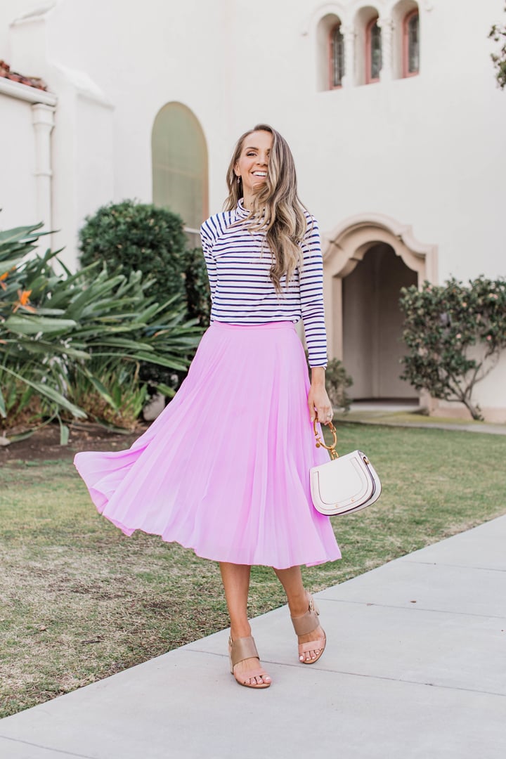 turtleneck and pleated skirt for church