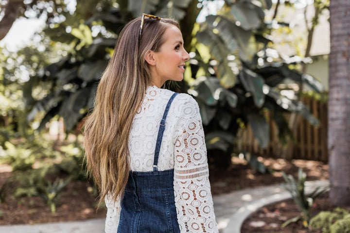 layered denim midi dress