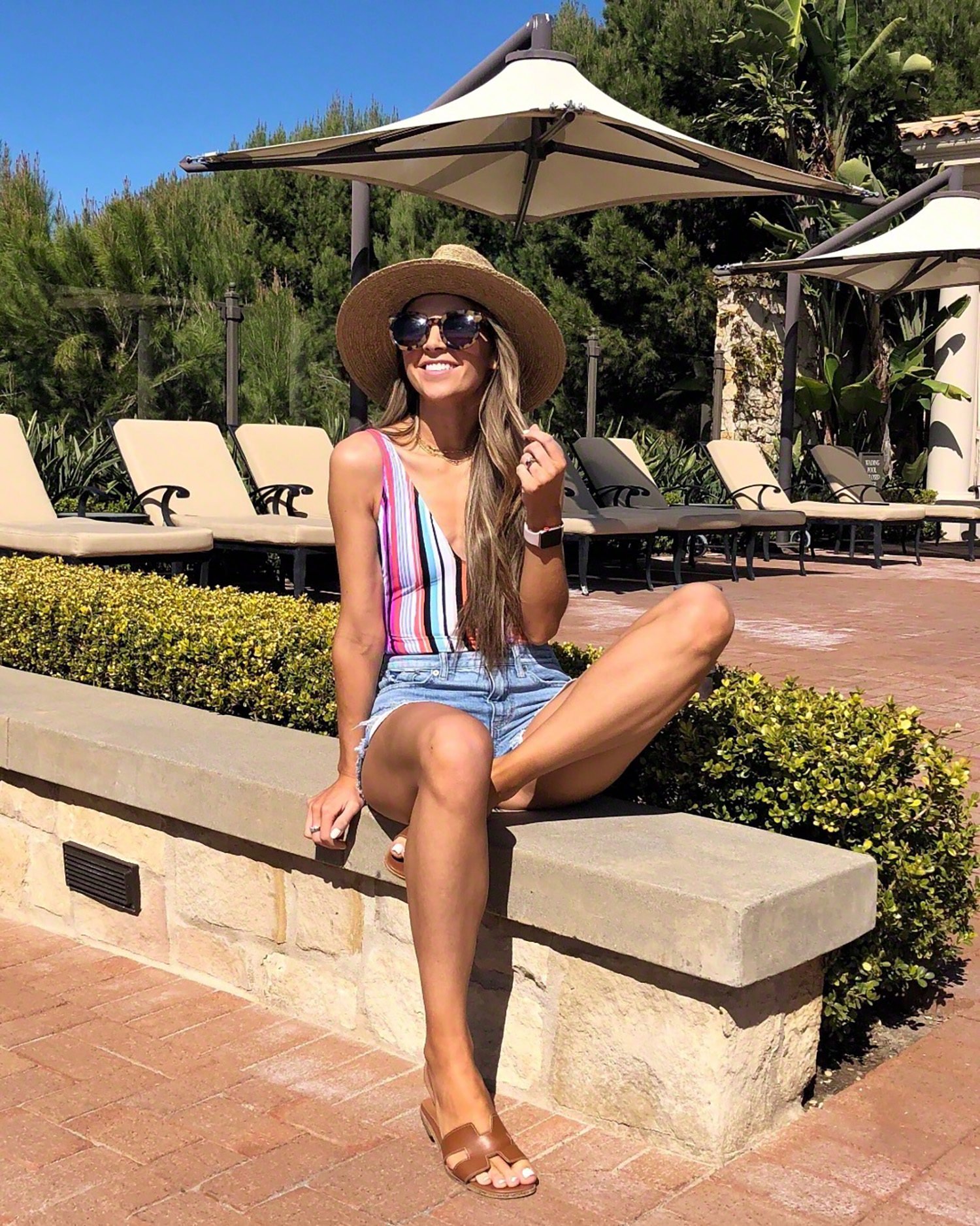 striped swimsuit