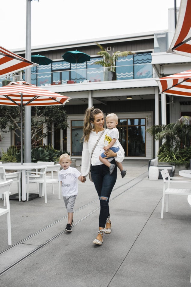 pacific city in Huntington Beach is a perfect place to walk around, eat, shop, and let the kids play!