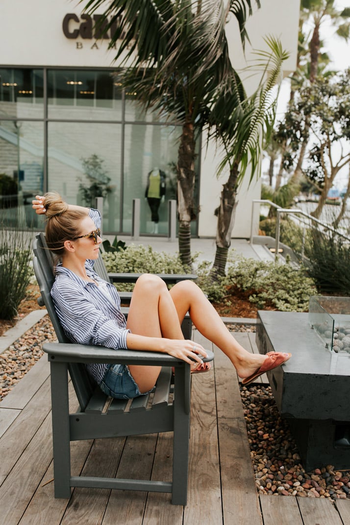 toss on a button down and a pair of shorts for an effortless summer beach look