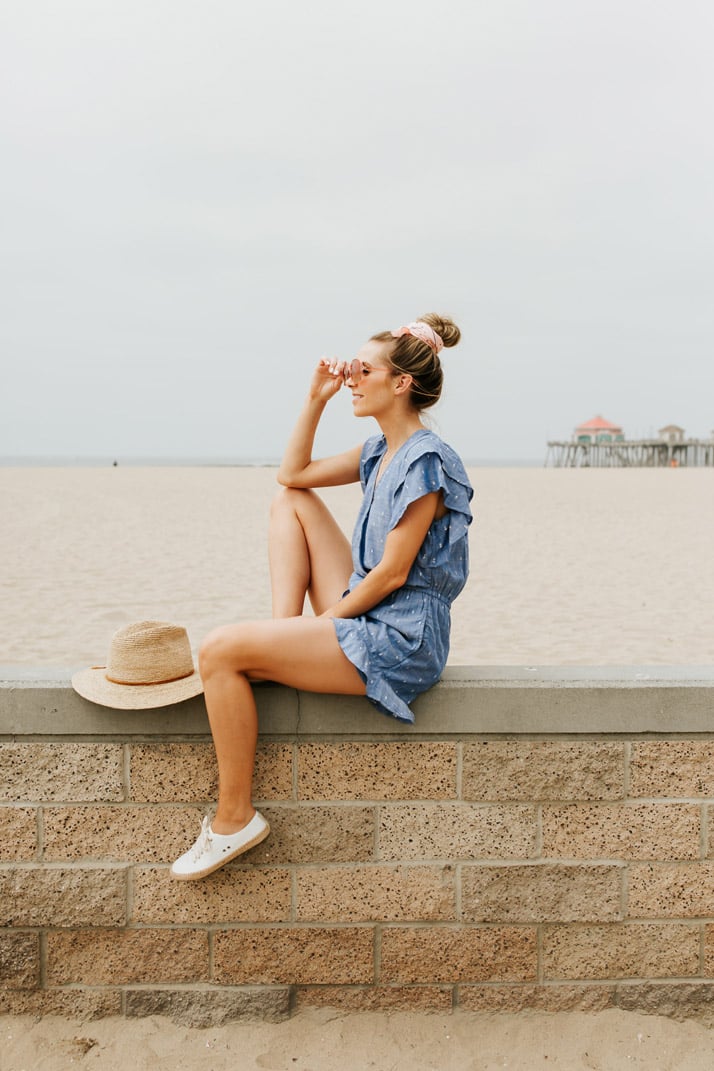 loving this polka dot romper from AEO that's under $50!