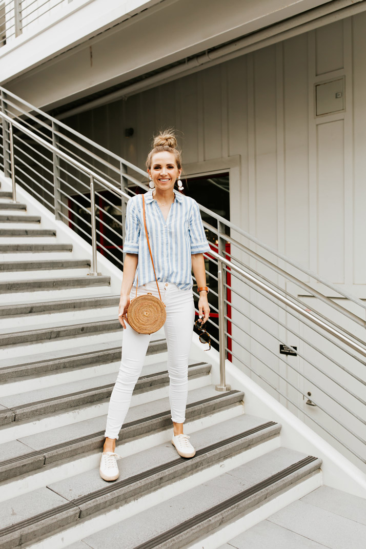 an easy striped shirt for a weekend getaway