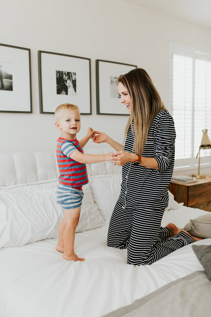 jumping on the bed with our new Allswell Mattress