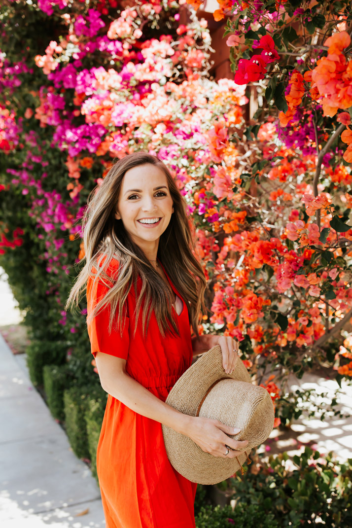 blending in with the bouganvillea