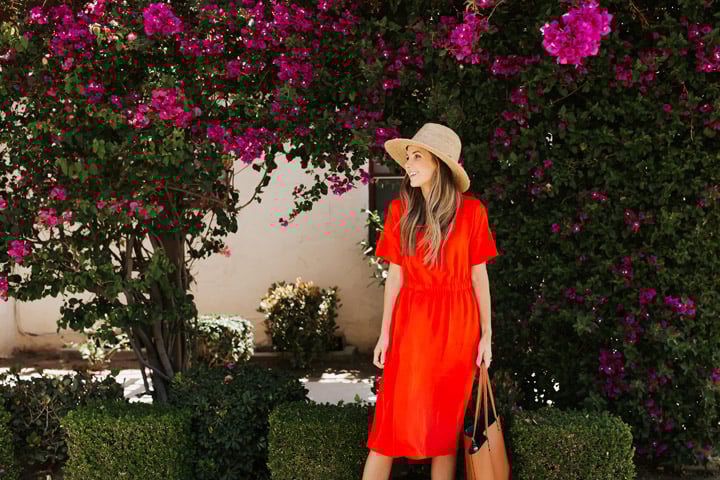 this bright red dress from Everlane makes me so happy