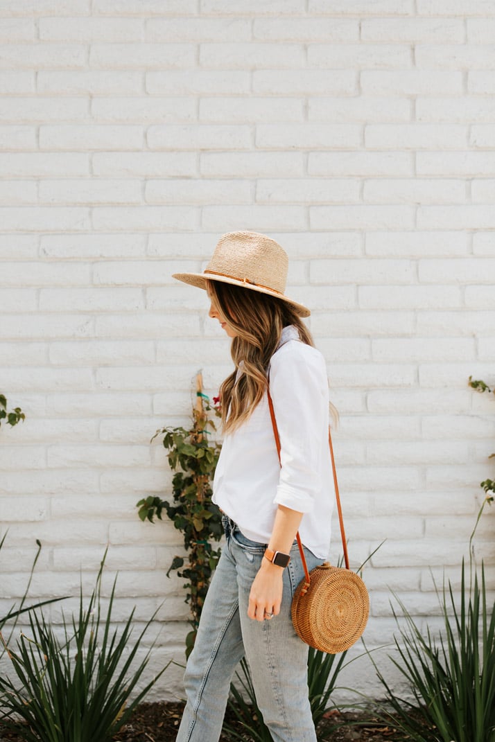 Add a round straw bag to your look for an instant summer vibe