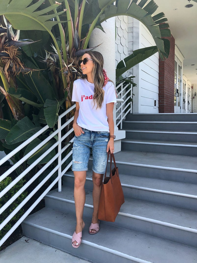 graphic tee bermuda shorts
