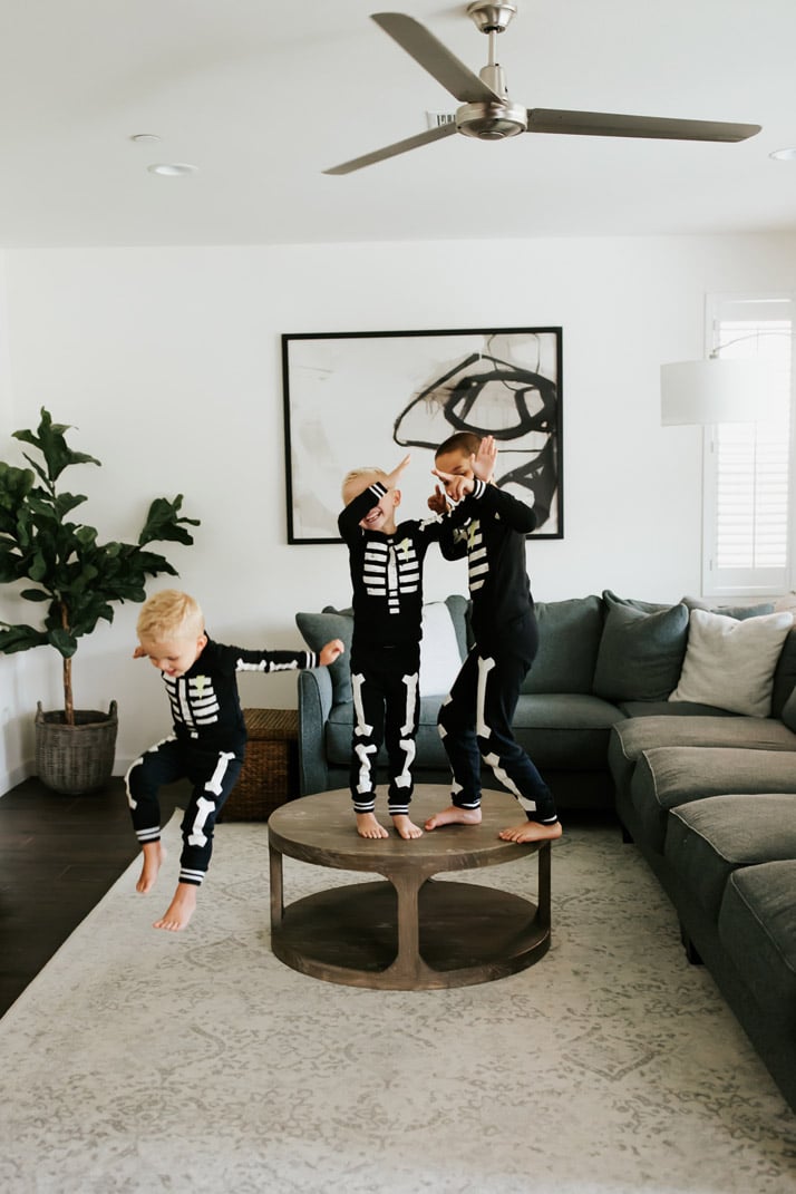 skeleton pajamas for the kids