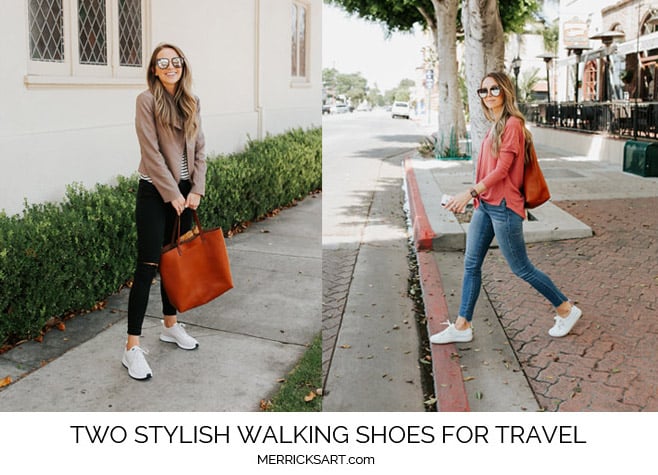two stylish walking shoes for travel
