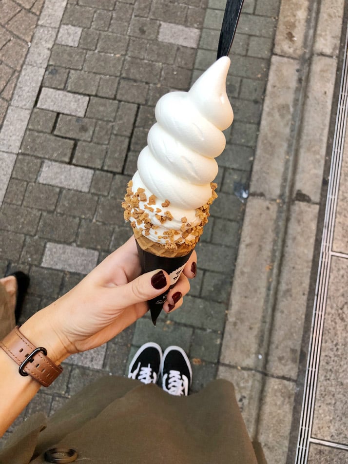 ice cream cones and a Croquant Chou at Zaku Zaku.