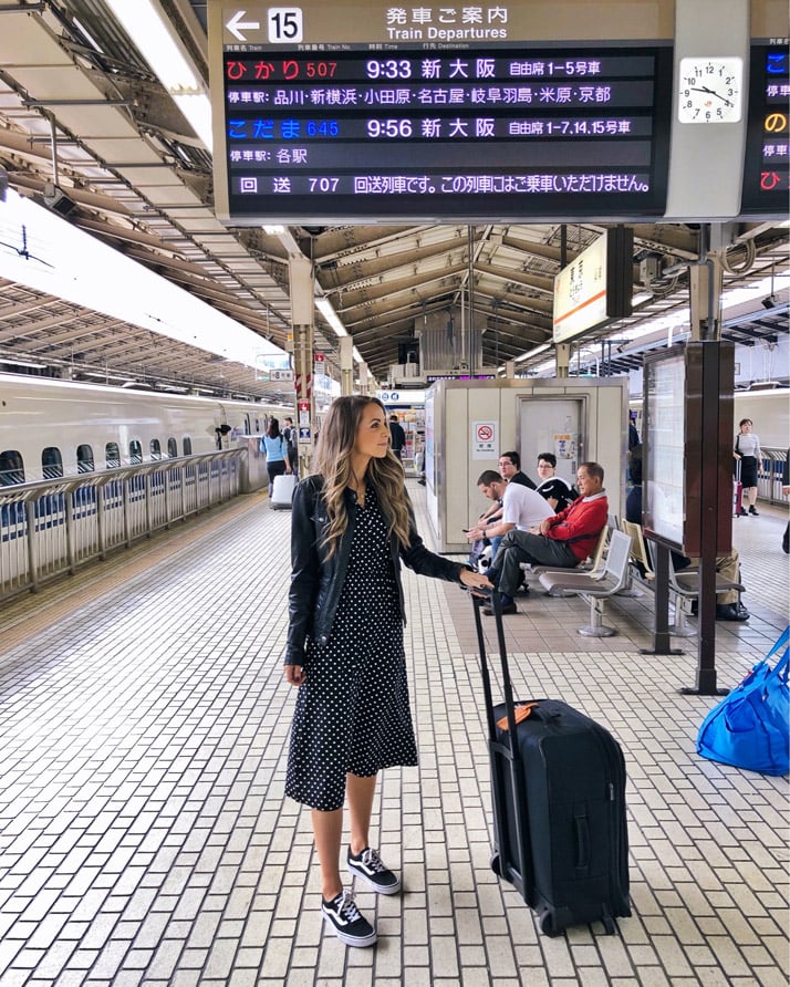 taking the bullet train to osaka from tokyo