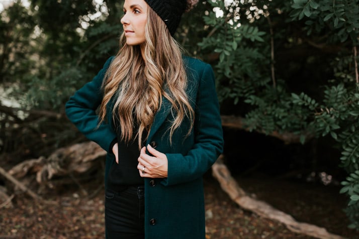 j.crew wool coat in deep green - found for a steal on ebay!