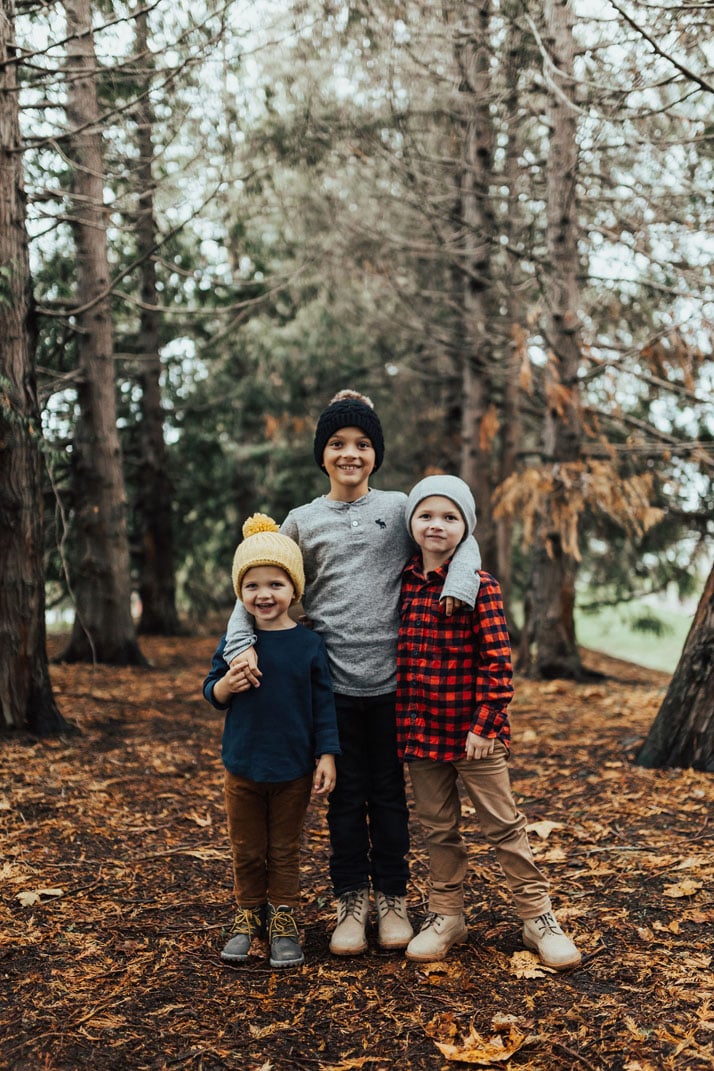 boys in winter clothes in Seattle Washington