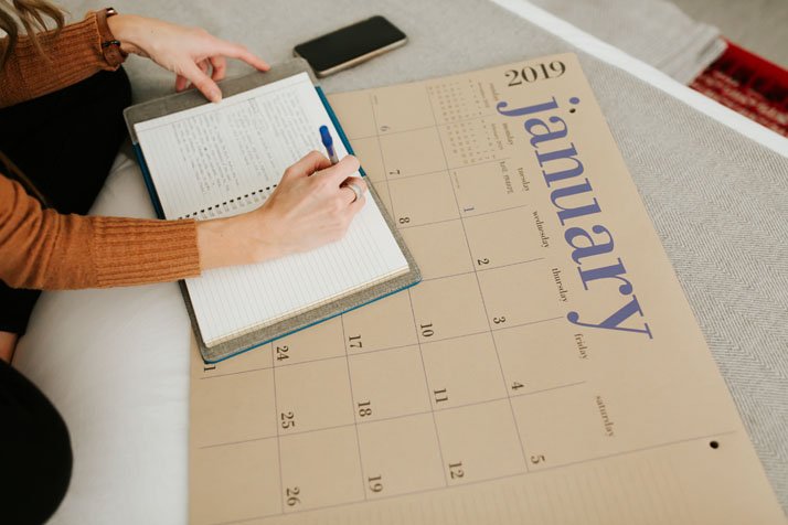 planning my week, month, and year with my calendar and planner