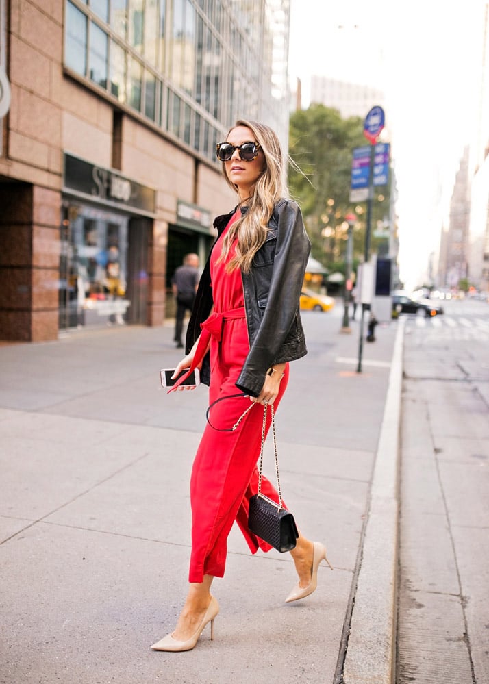 red jumpsuit