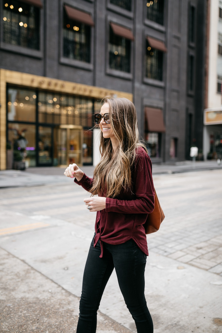 This cozy soft henley tee is only $20!
