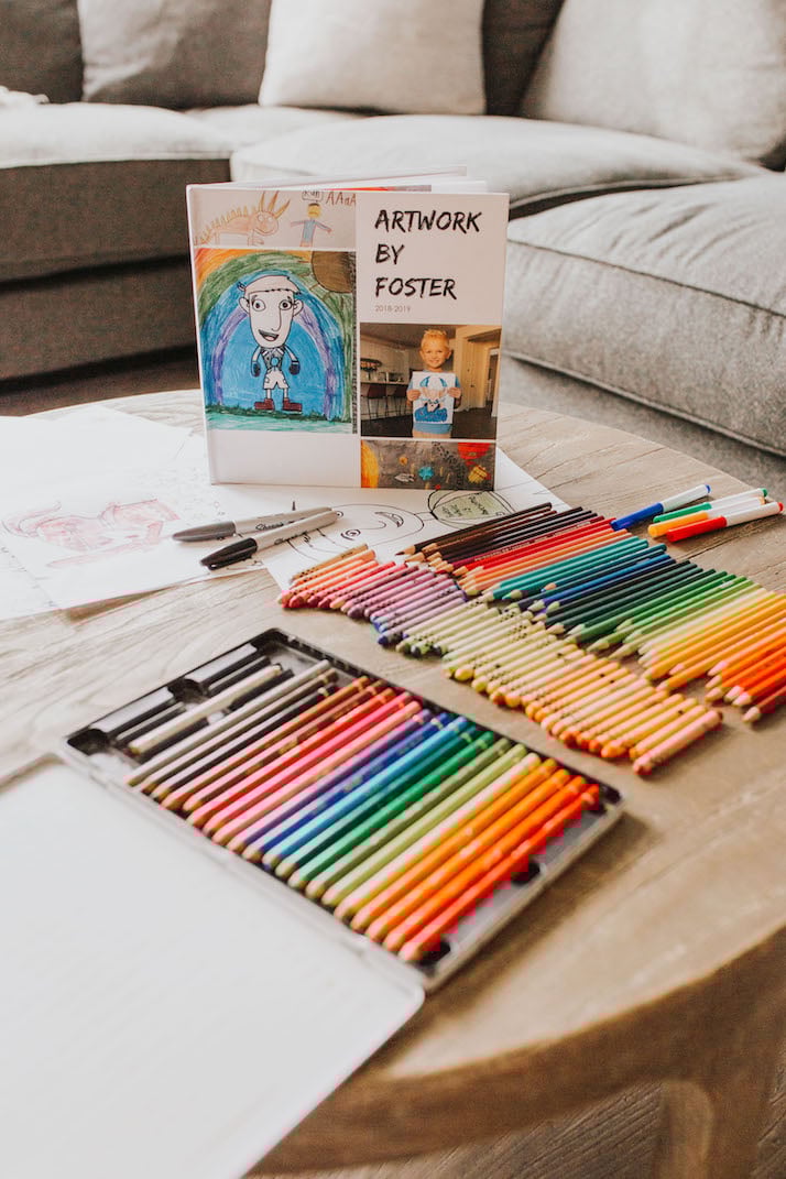 this beautifully bound book from mixbook takes your kids' drawings and stores them away permanently
