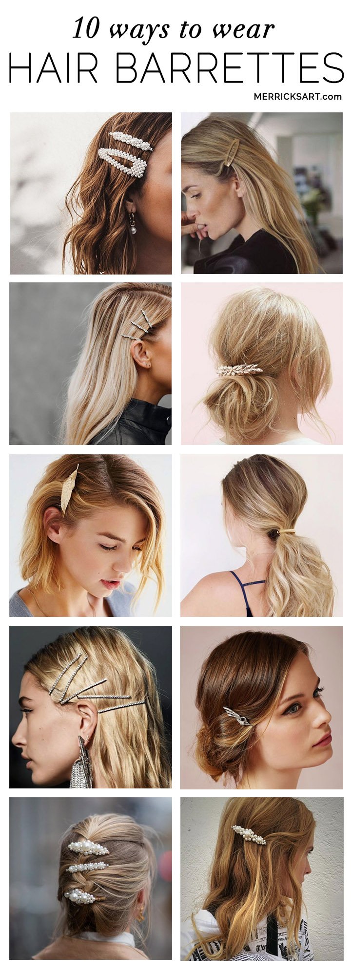 10 ways to wear hair barrettes