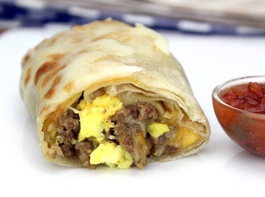 three ingredient sausage burrito