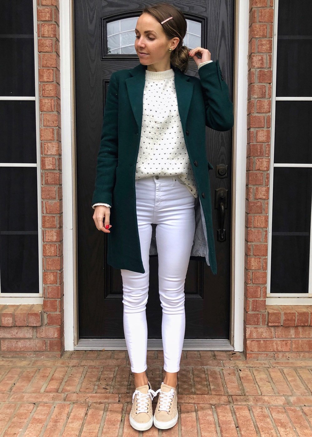 coat and white jeans | instagram outfits