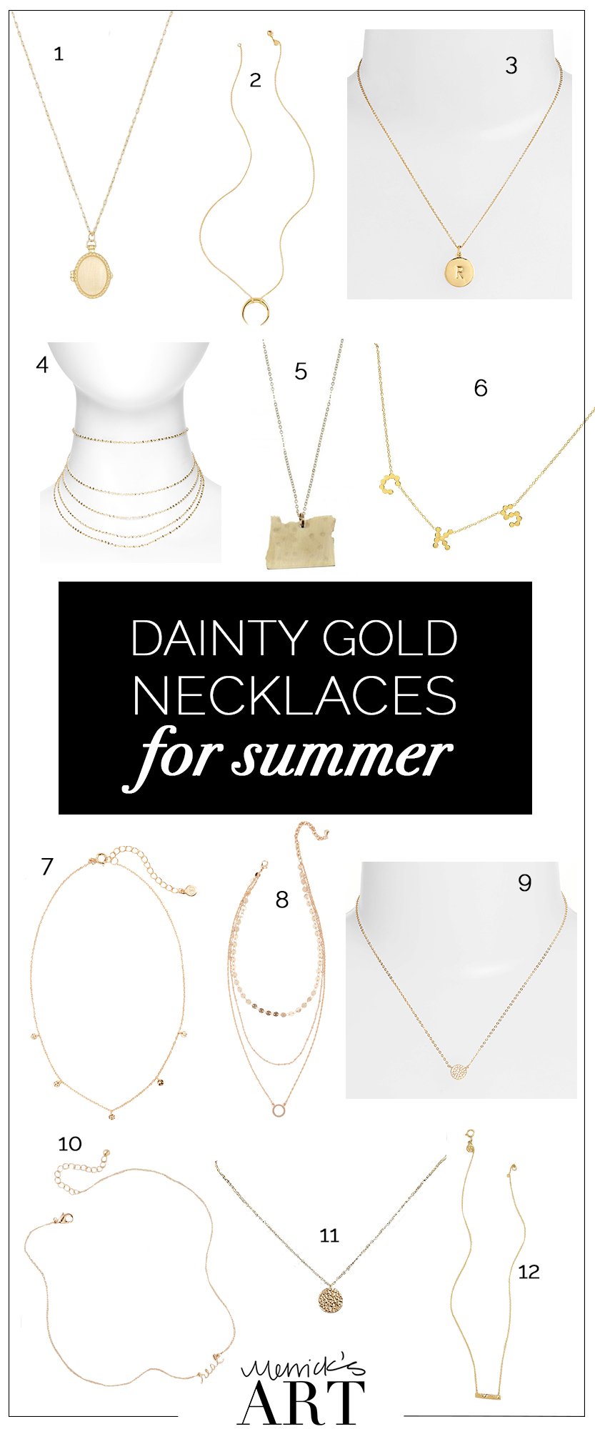 dainty gold necklaces for summer
