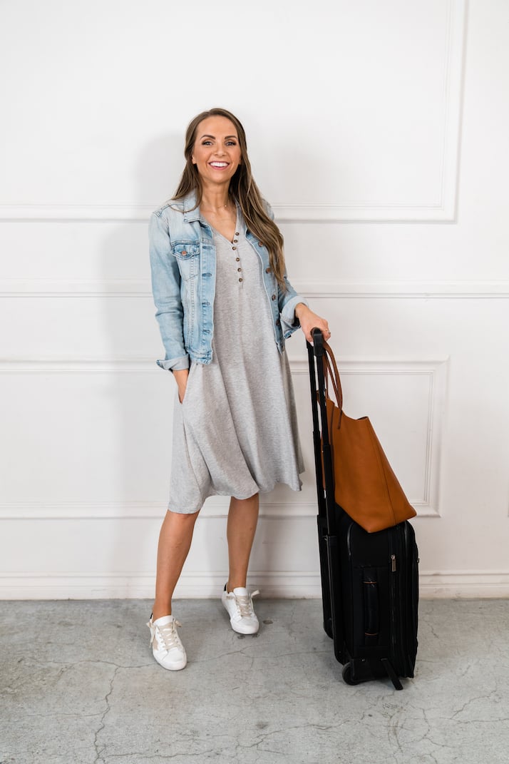 merrick white anywhere henley dress heather gray travel style