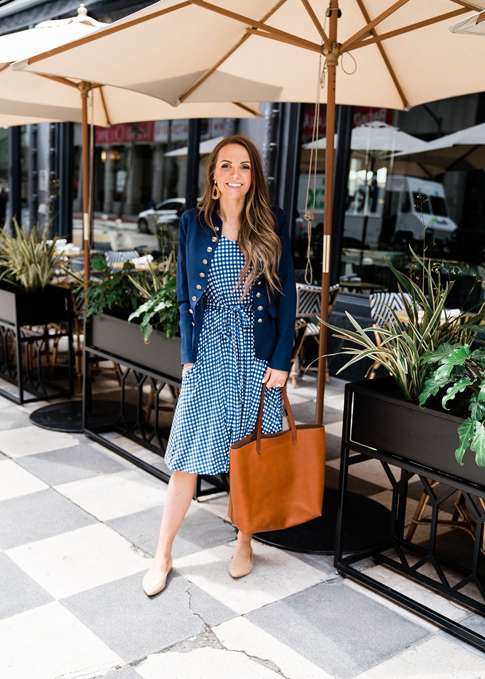 MW Anywhere Tie Sleeve Dress in Gingham