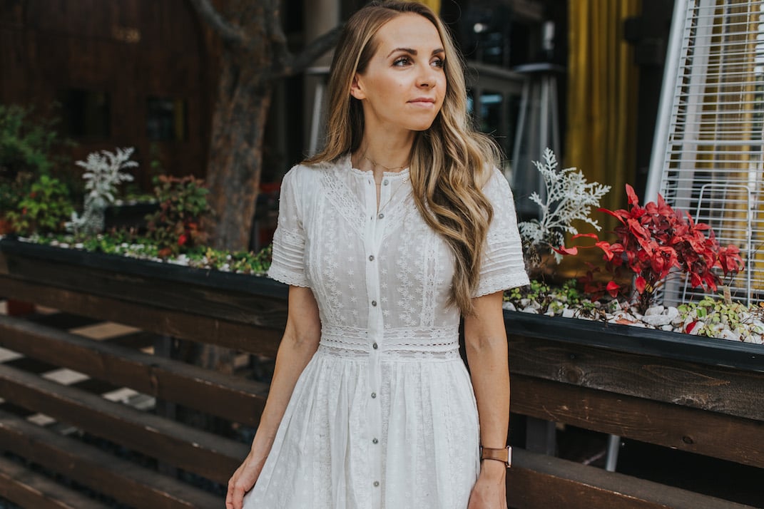 white summer dress from urban outfitters