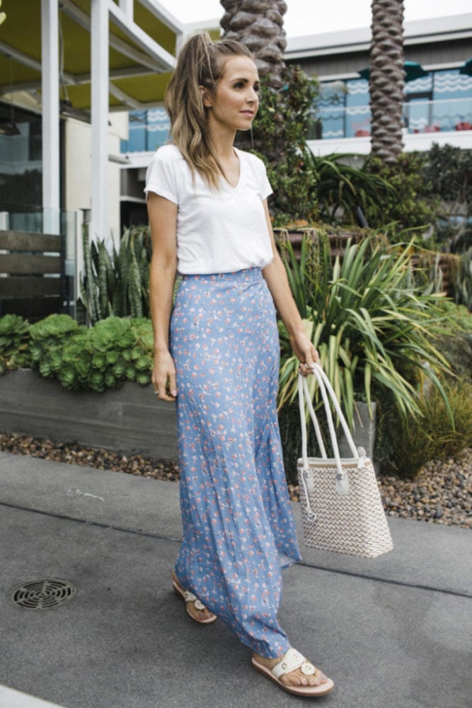 easy summer outfit maxi skirt