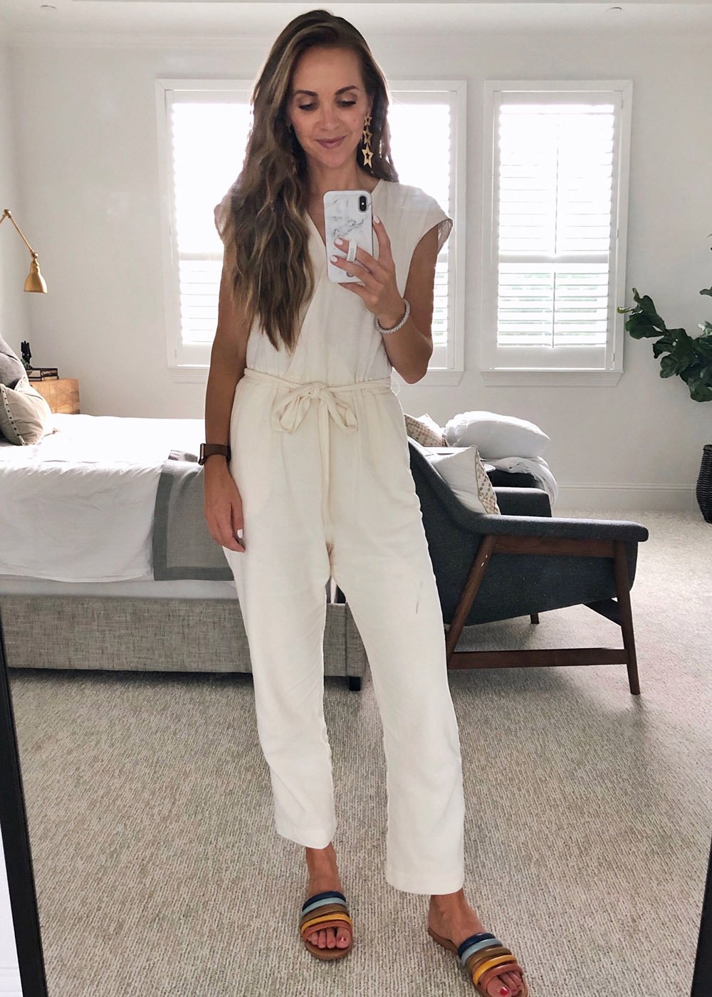 white linen jumpsuit - instagram outfit