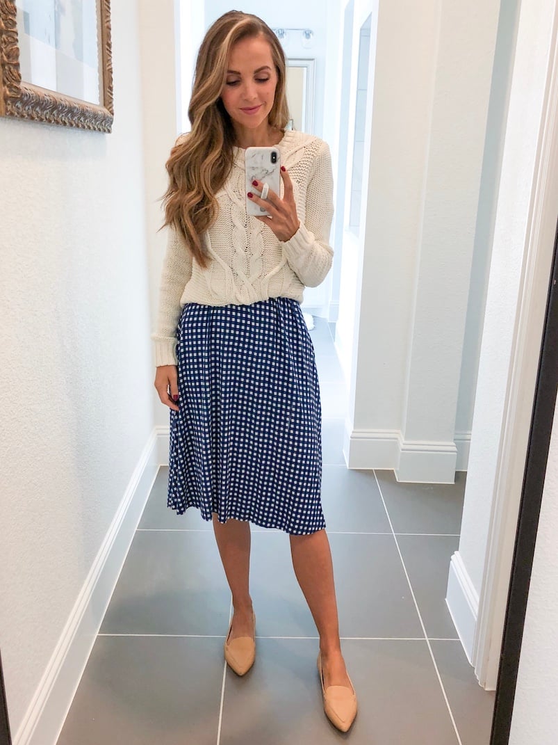 Merrick White Anywhere Dress layered sweater