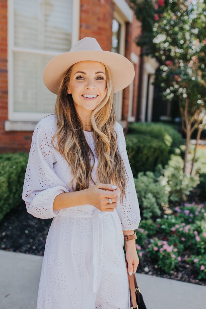 white eyelet dress