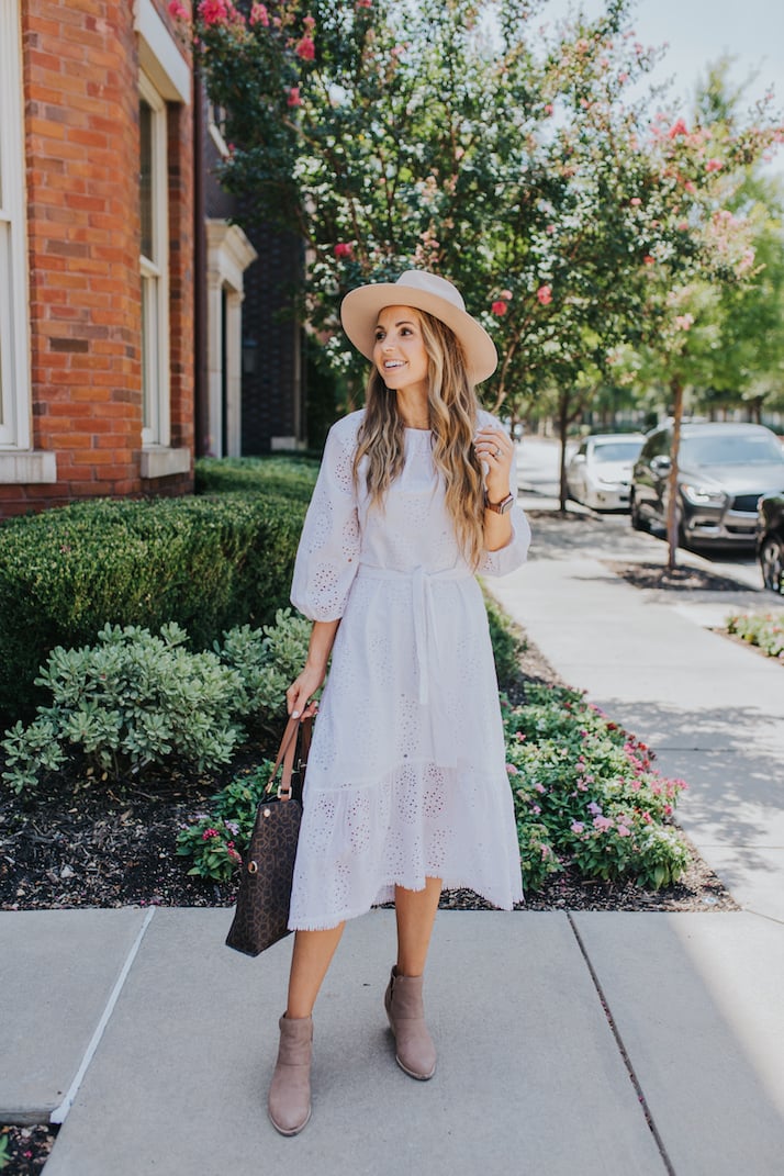 white eyelet dress