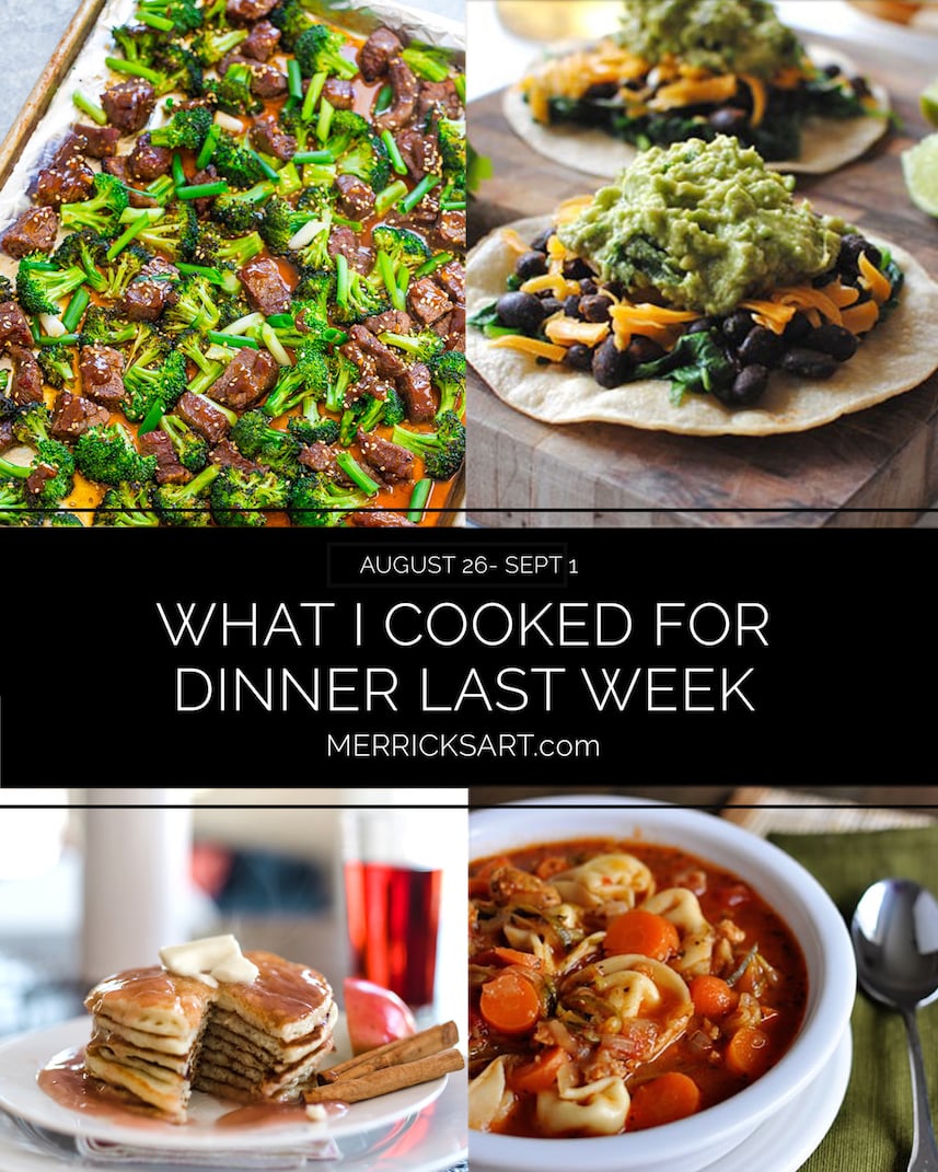 weekly dinner menu august 26-sep 1
