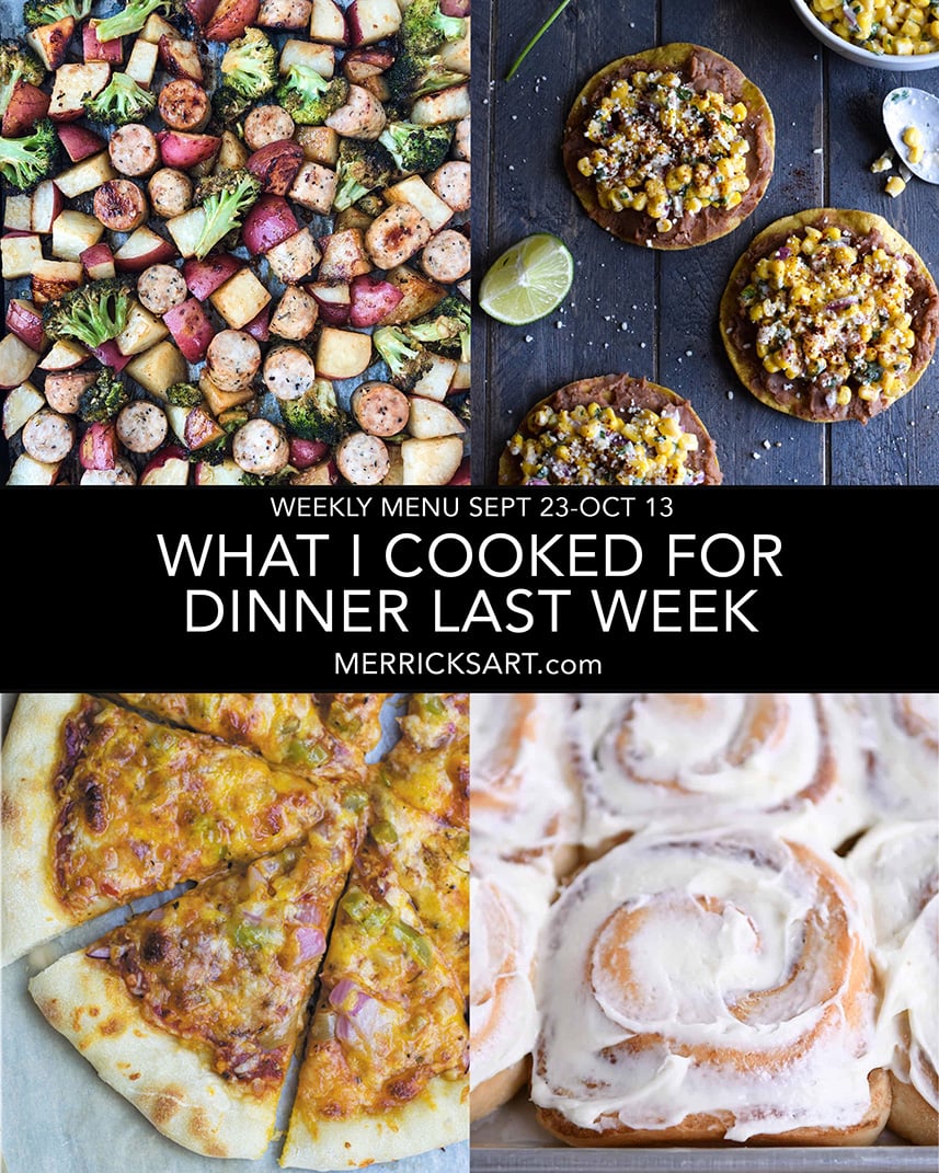 recipe weekly menu collage