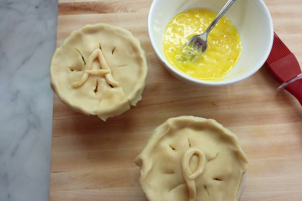 monogrammed mini chicken pot pie