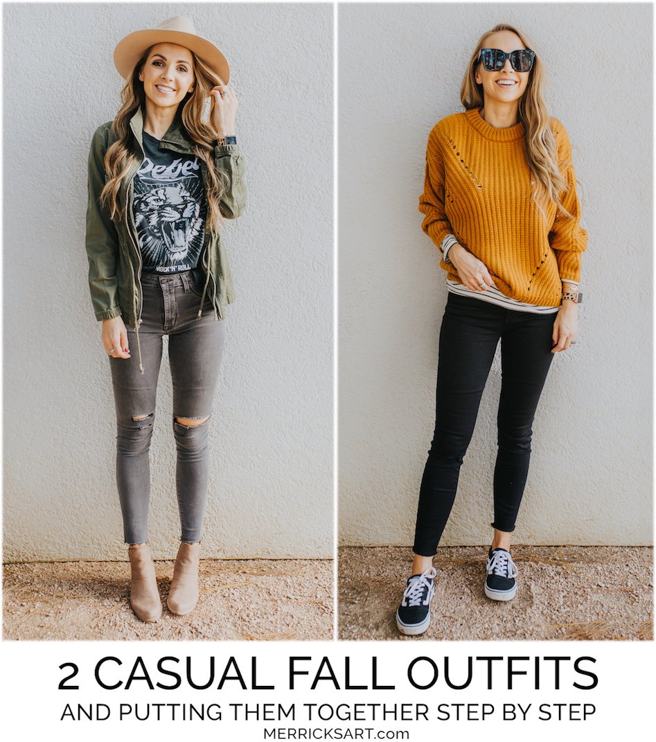 learn how to put together these two simple fall outfits