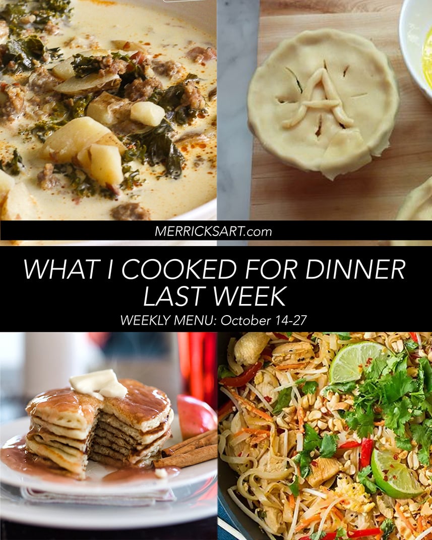 collage of recipes weekly menu