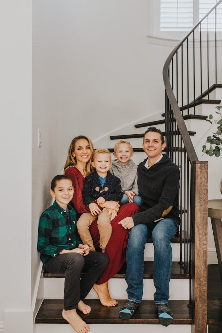 family on the staircase