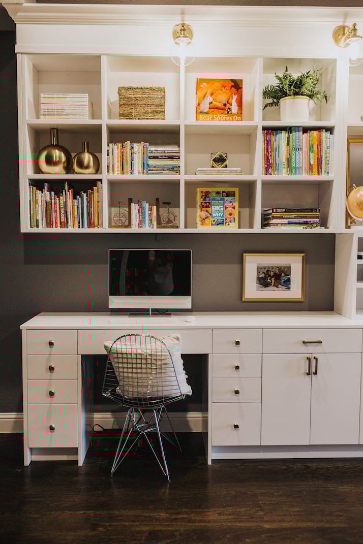 Desk with bookshelves