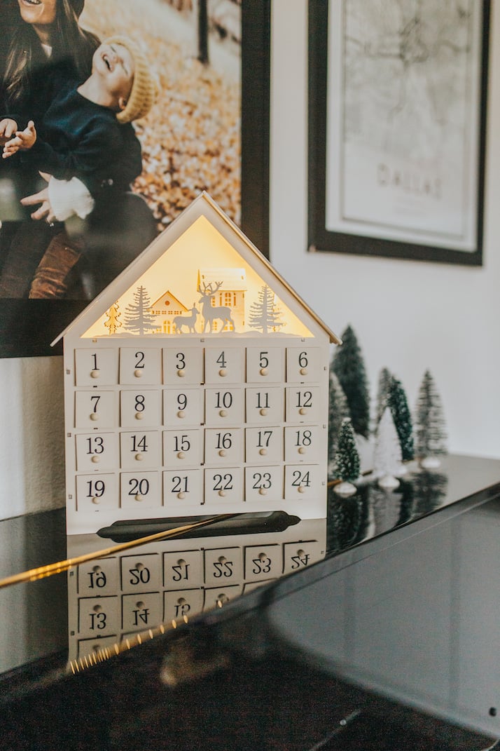 wooden advent calendar with numbers