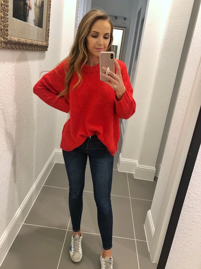 aerie red sweater