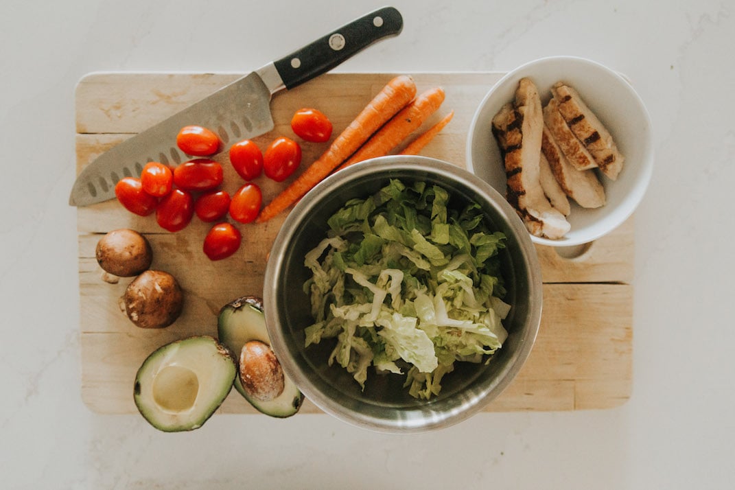 vegetables on a wooden cutting board