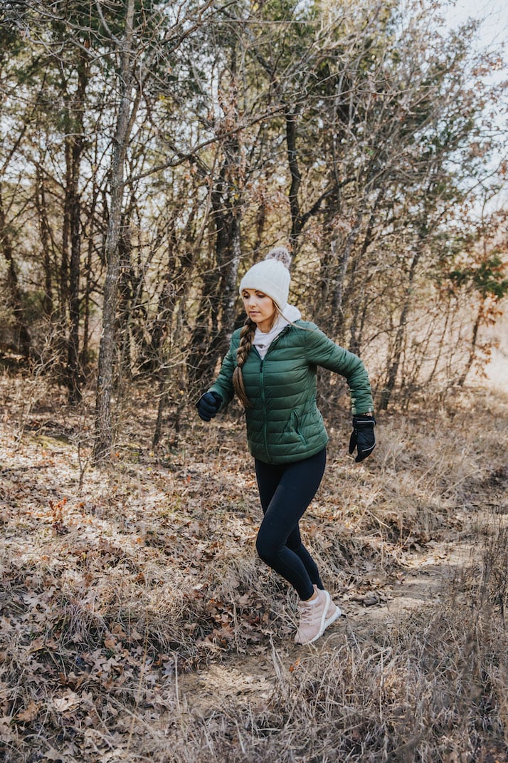 running puffer coat